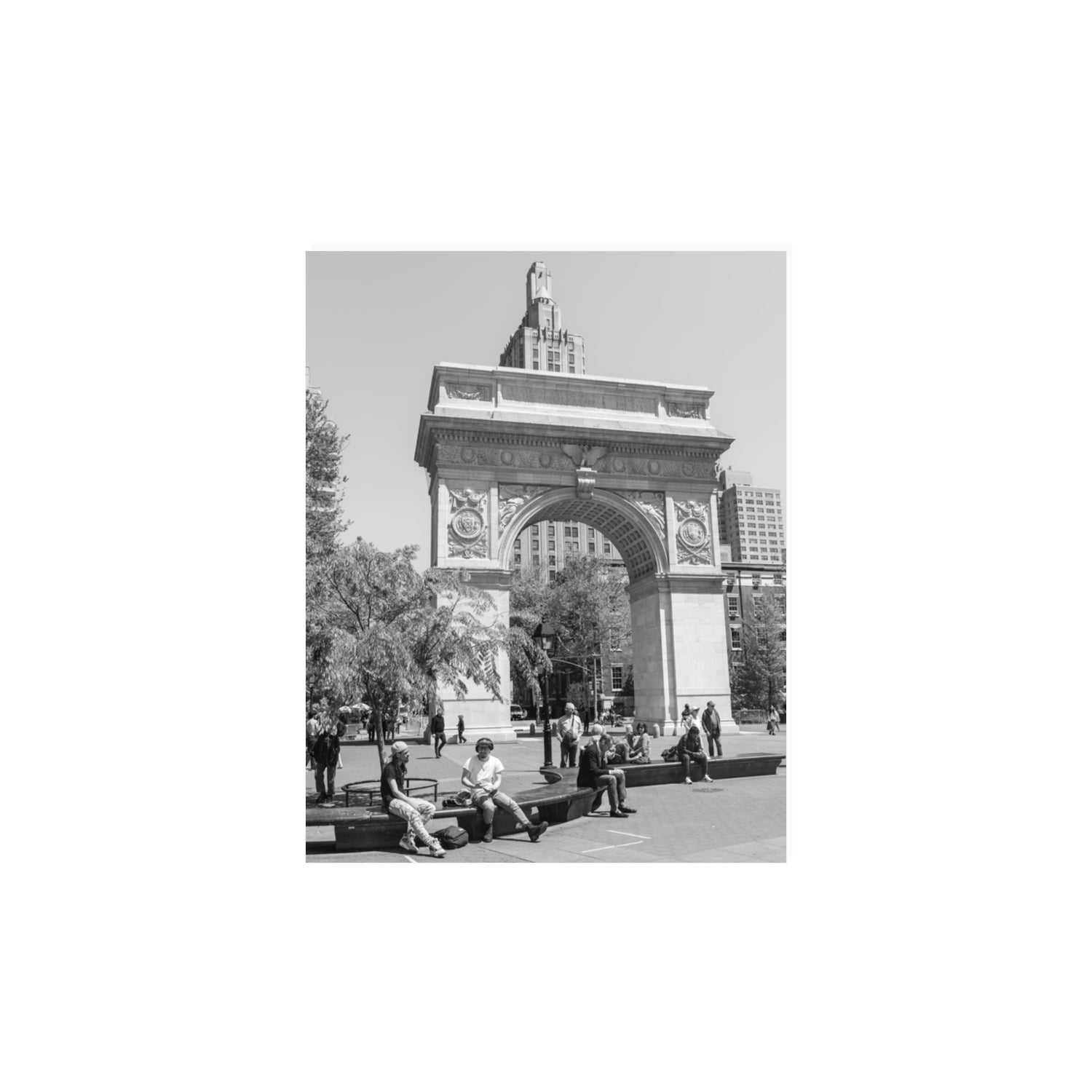 City Picnic New York NYC Black & White wall art 11 x 14 in unframed fine art canvas