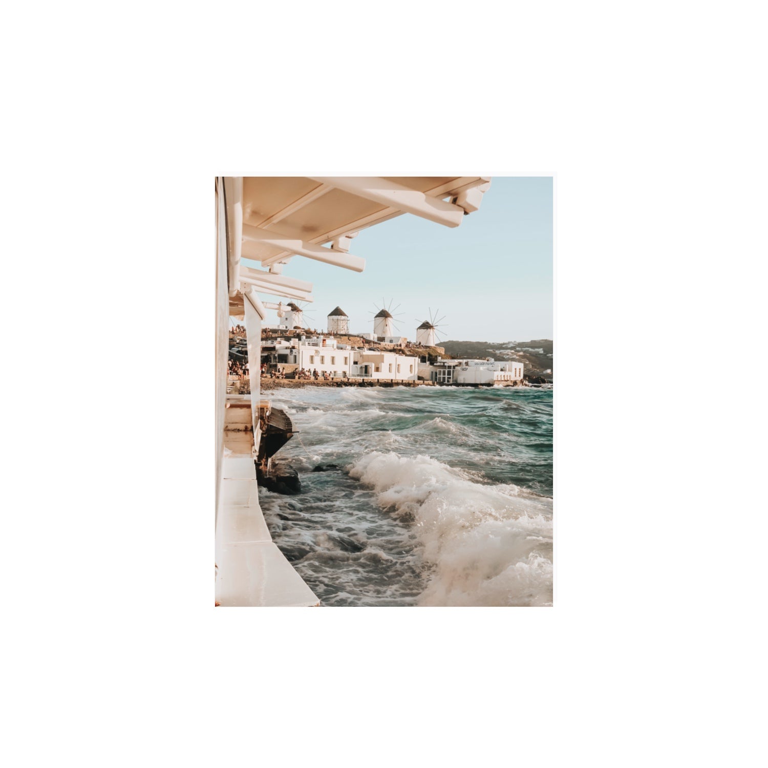Windmills Mykonos Greek island wall art 11 x 14 in unframed fine art canvas