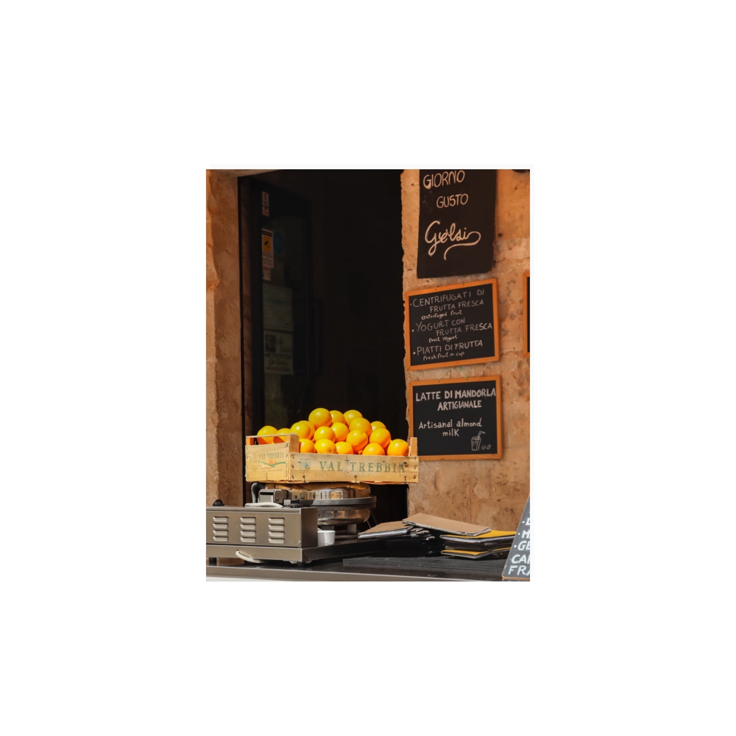 Luminous Citrus Puglia Ostuni Italian wall art 11 x 14 in unframed fine art canvas