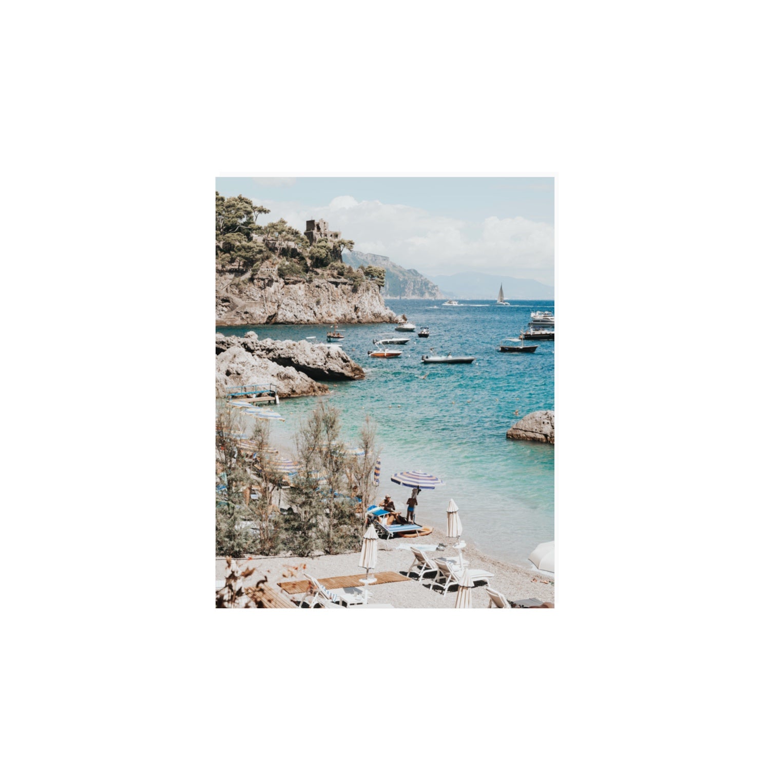 Sizzling Summer Days Amalfi coastal wall art 11 x 14 in unframed fine art canvas