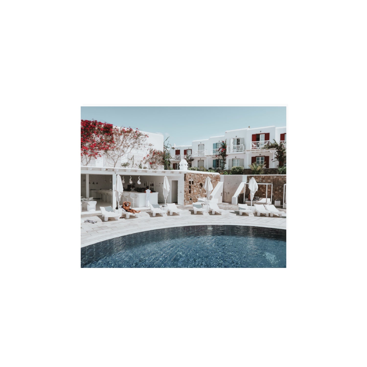 Got The First Lounge fine art print, Mykonos, Greece, 11 x 14 in, Unframed, Fine Art Canvas