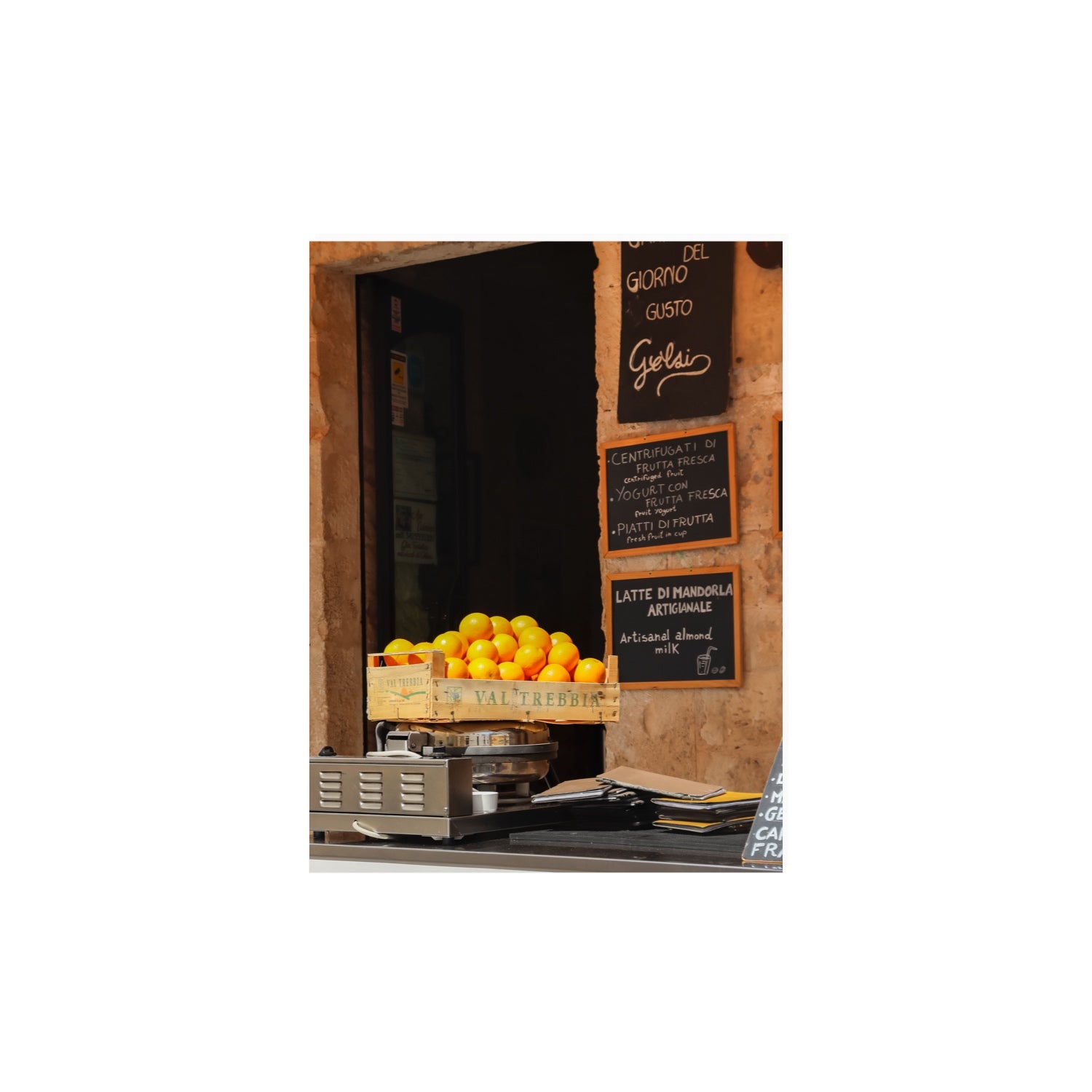 Luminous Citrus Puglia Ostuni Italian wall art 12 x 16 in unframed fine art canvas