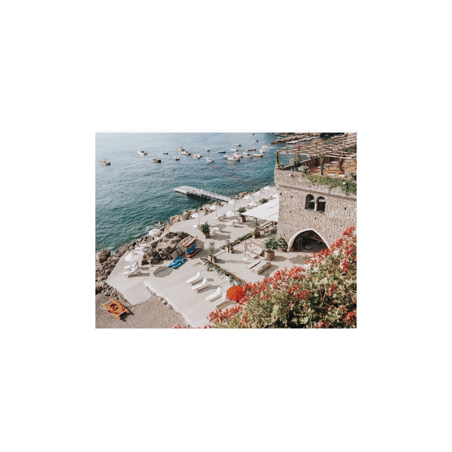 Floral Fortress fine art print, Amalfi, Italy, 12 x 16 in, Unframed, Fine Art Canvas
