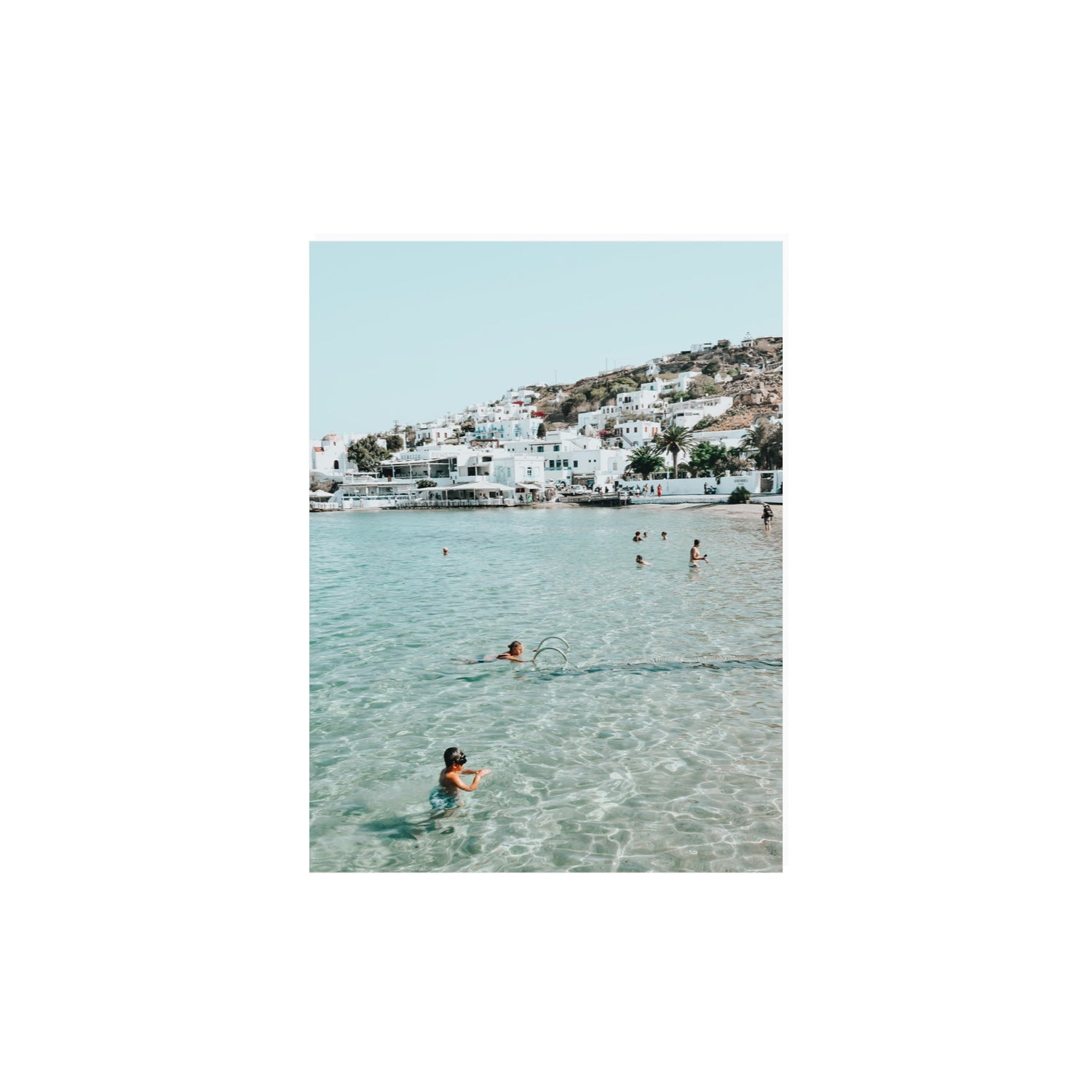 Beside The Seaside Mykonos beach Greek island wall art 12 x 16 in unframed fine art canvas
