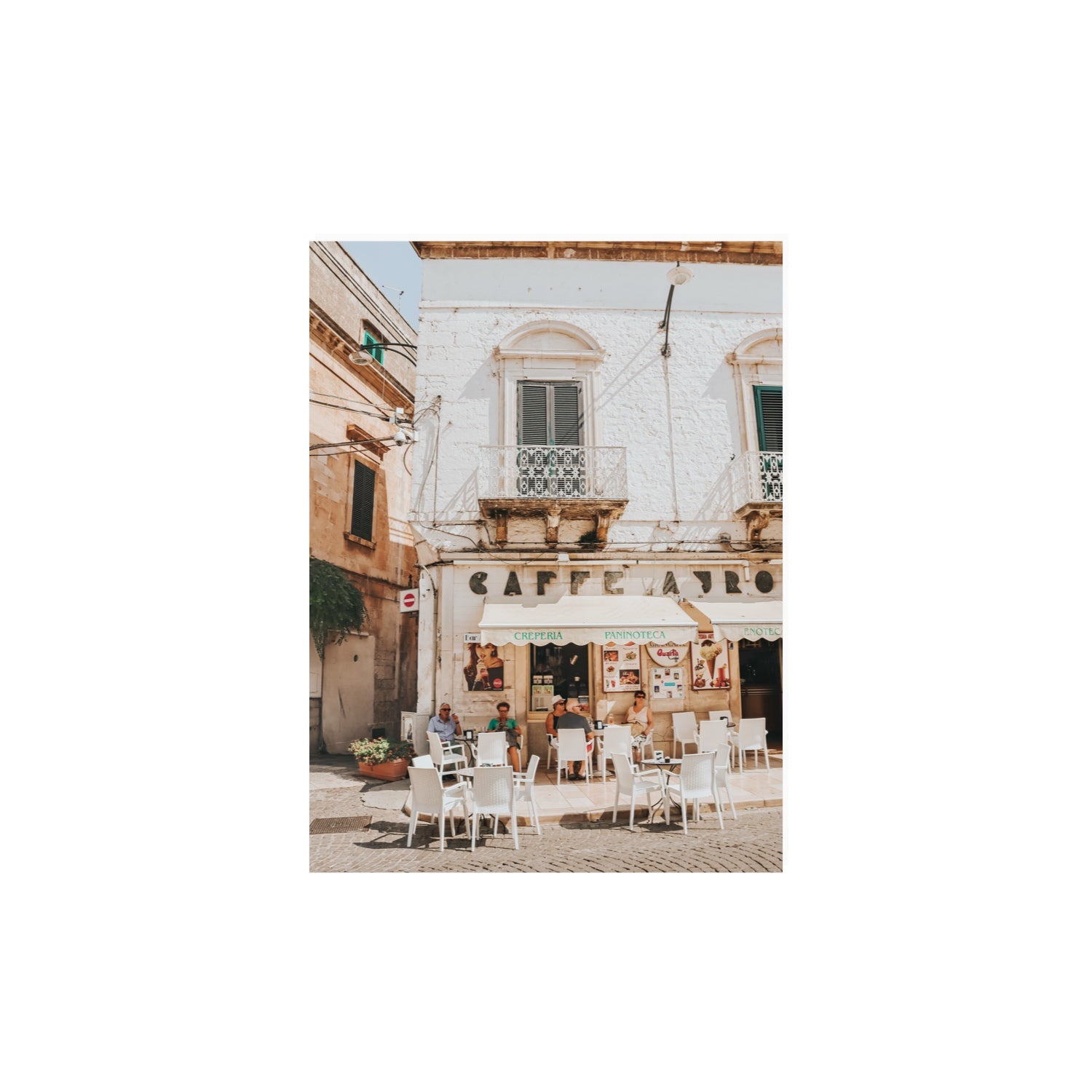 Cafe Ostuni Puglia Café Ostuni Italian wall art 12 x 16 in unframed fine art canvas