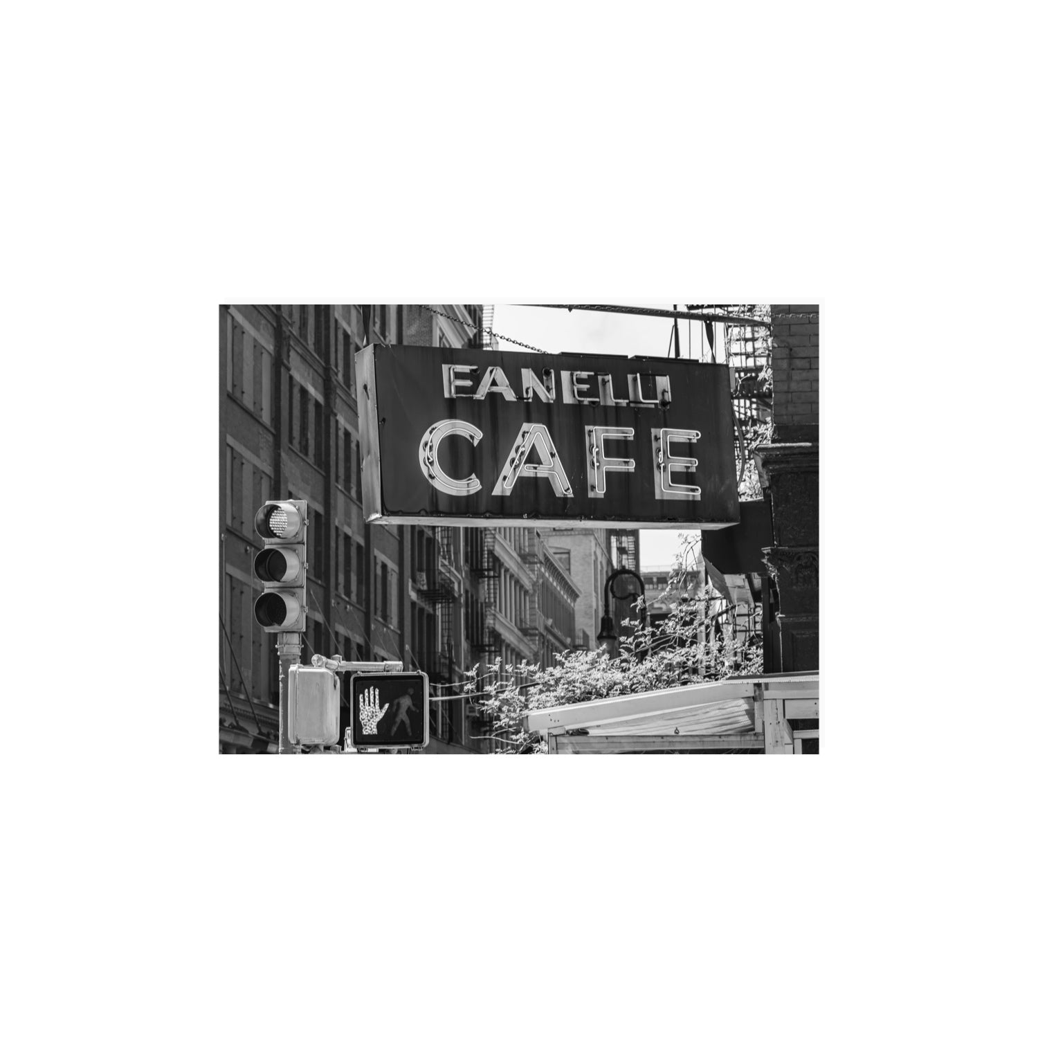 Soho Neon New York NYC Black & White wall art 12 x 16 in unframed fine art canvas