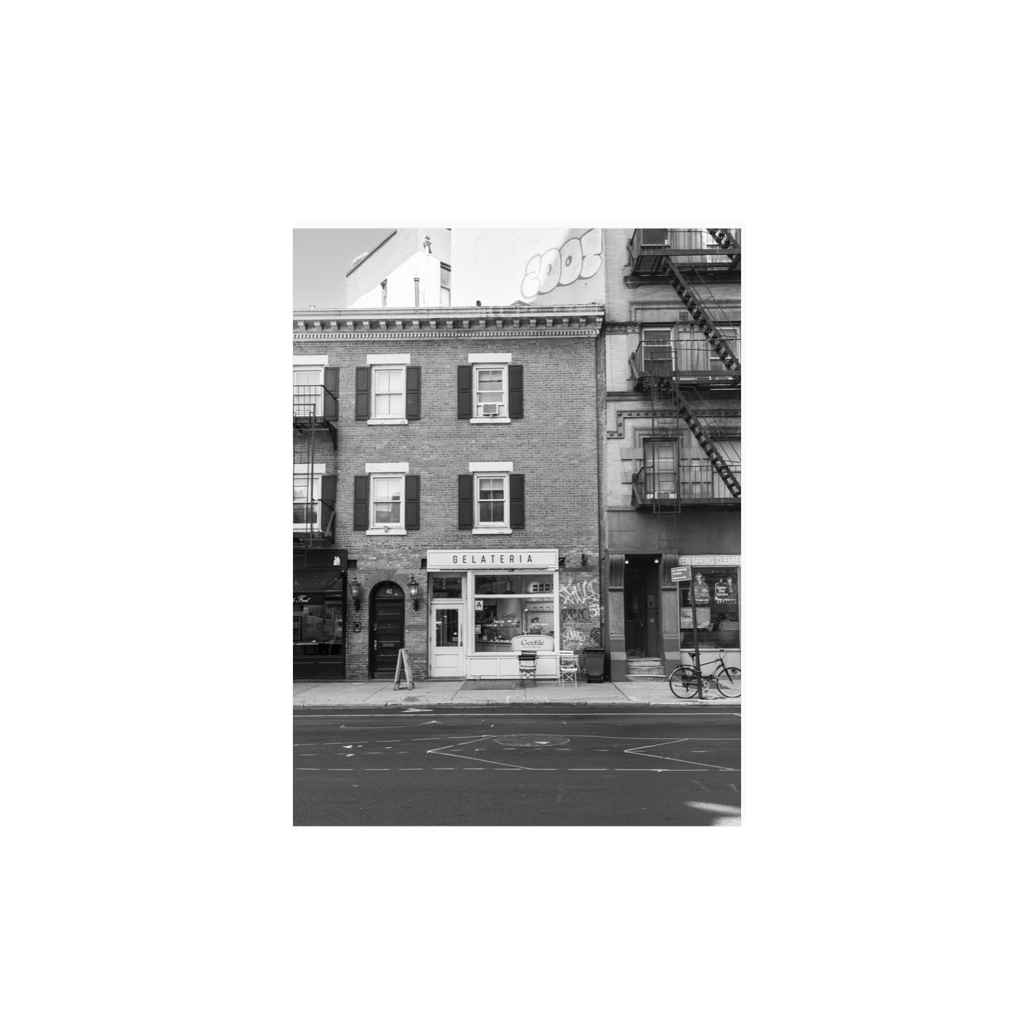 Gelateria New York NYC Black & White wall art 12 x 16 in unframed fine art canvas