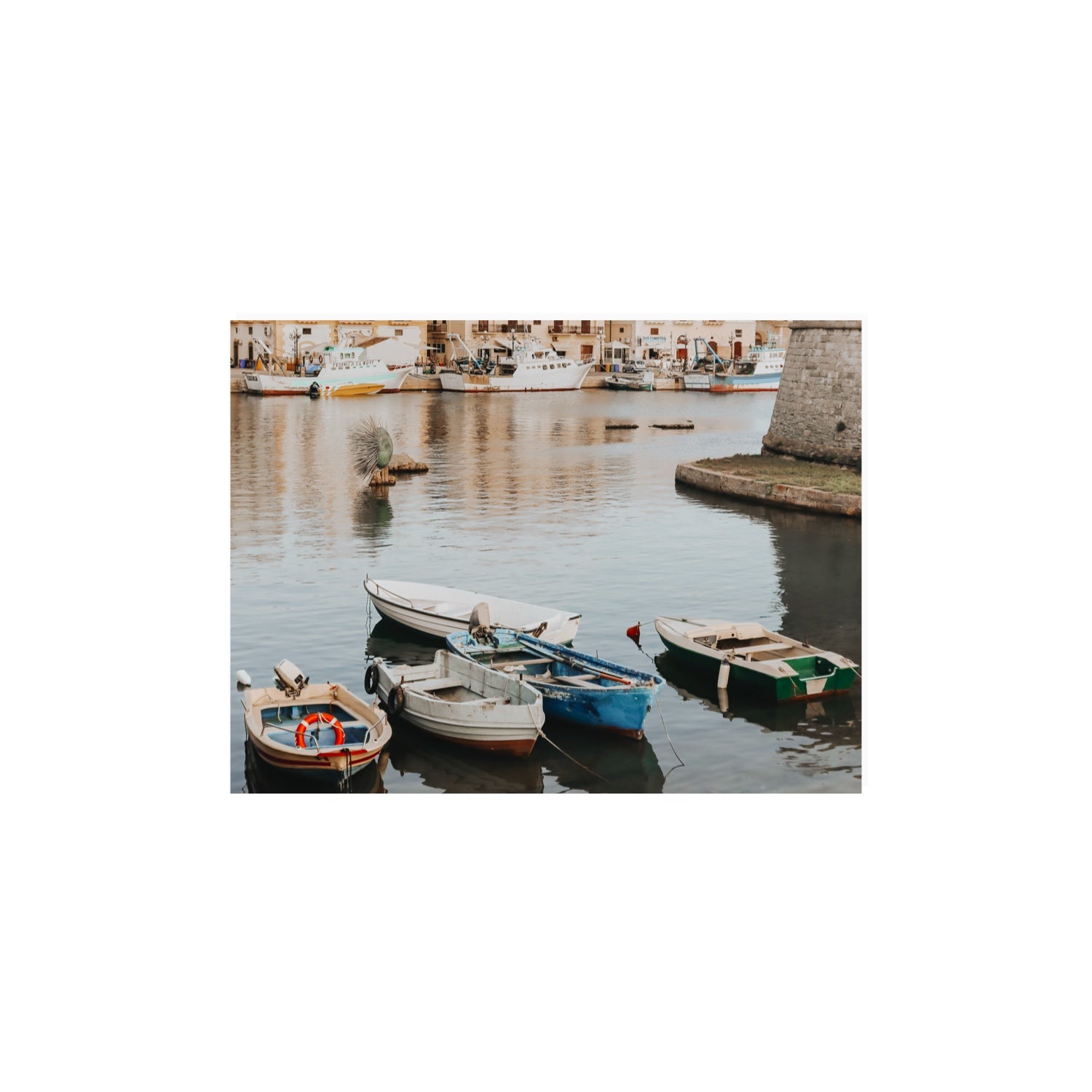 Cinque Barche Puglia Gallipoli Italian art print 12 x 16 in unframed fine art canvas