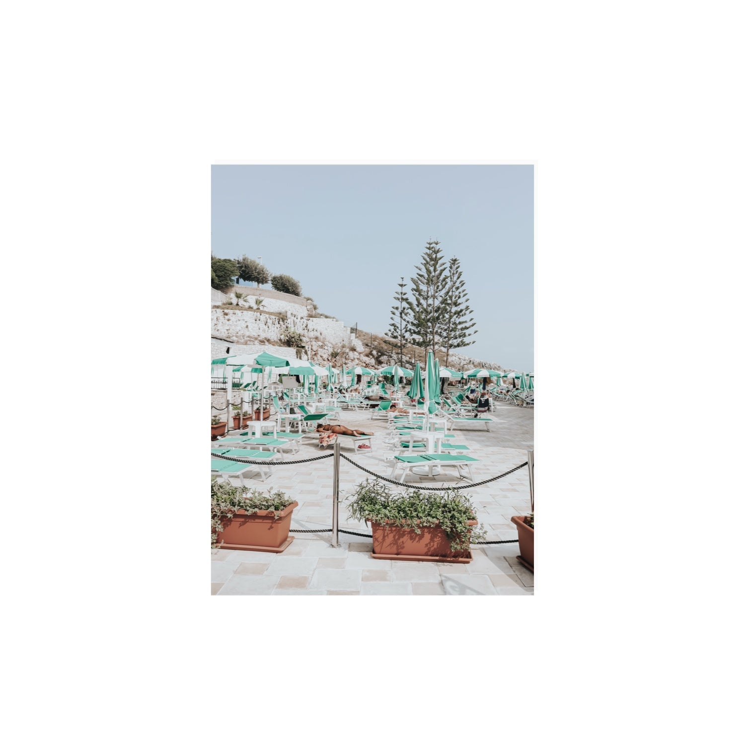 Siesta on The Terrace Puglia coastal wall art 12 x 16 in unframed fine art canvas