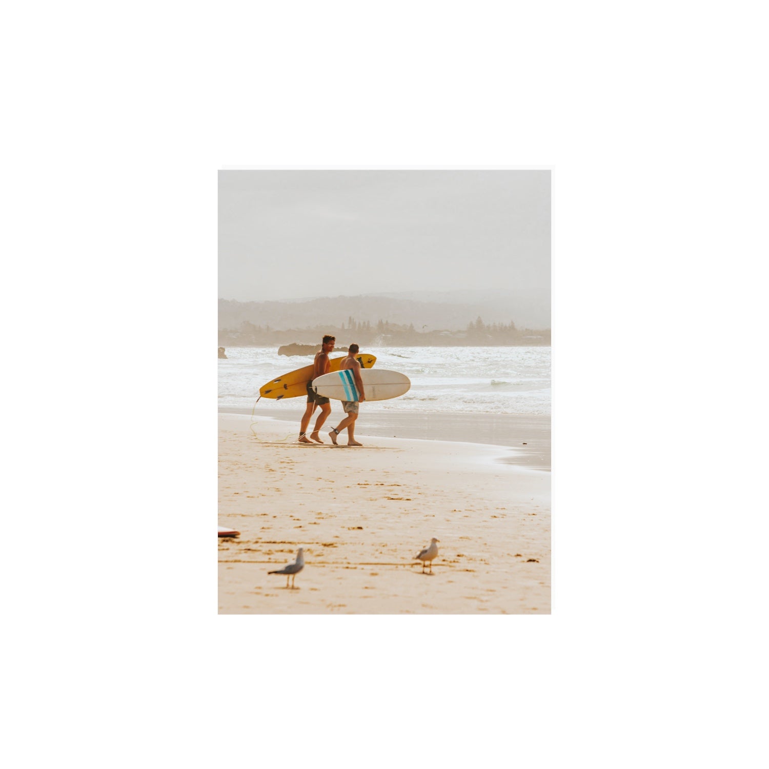 Shane & Benji Byron Bay Surf coastal wall art 12 x 16 in unframed fine art canvas