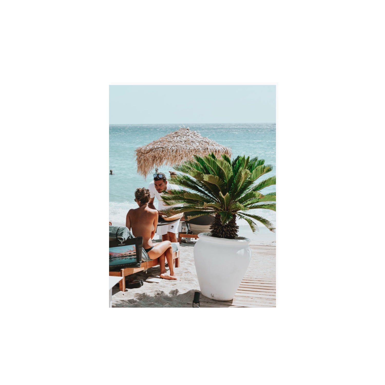 At Your Service Mykonos Greek island wall art 12 x 16 in unframed fine art canvas