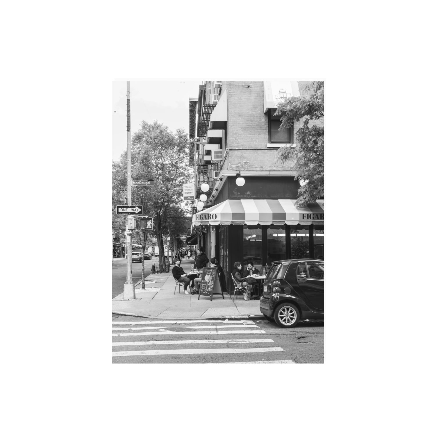 Figaro New York NYC Black & White wall art 18 x 24 in unframed fine art canvas