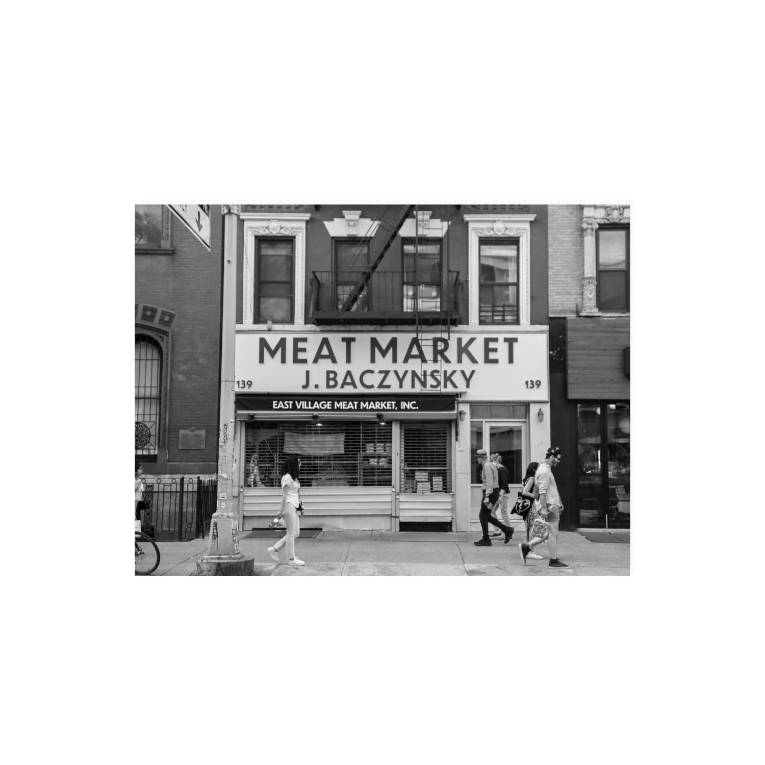 Meat District New York NYC Black & White wall art 18 x 24 in unframed fine art canvas