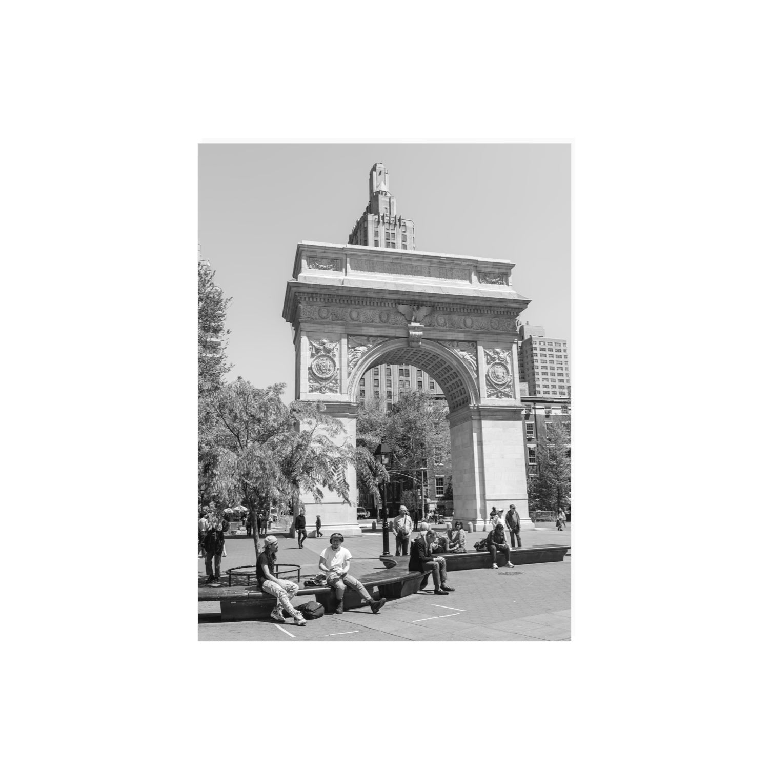 City Picnic New York NYC Black & White wall art 18 x 24 in unframed fine art canvas