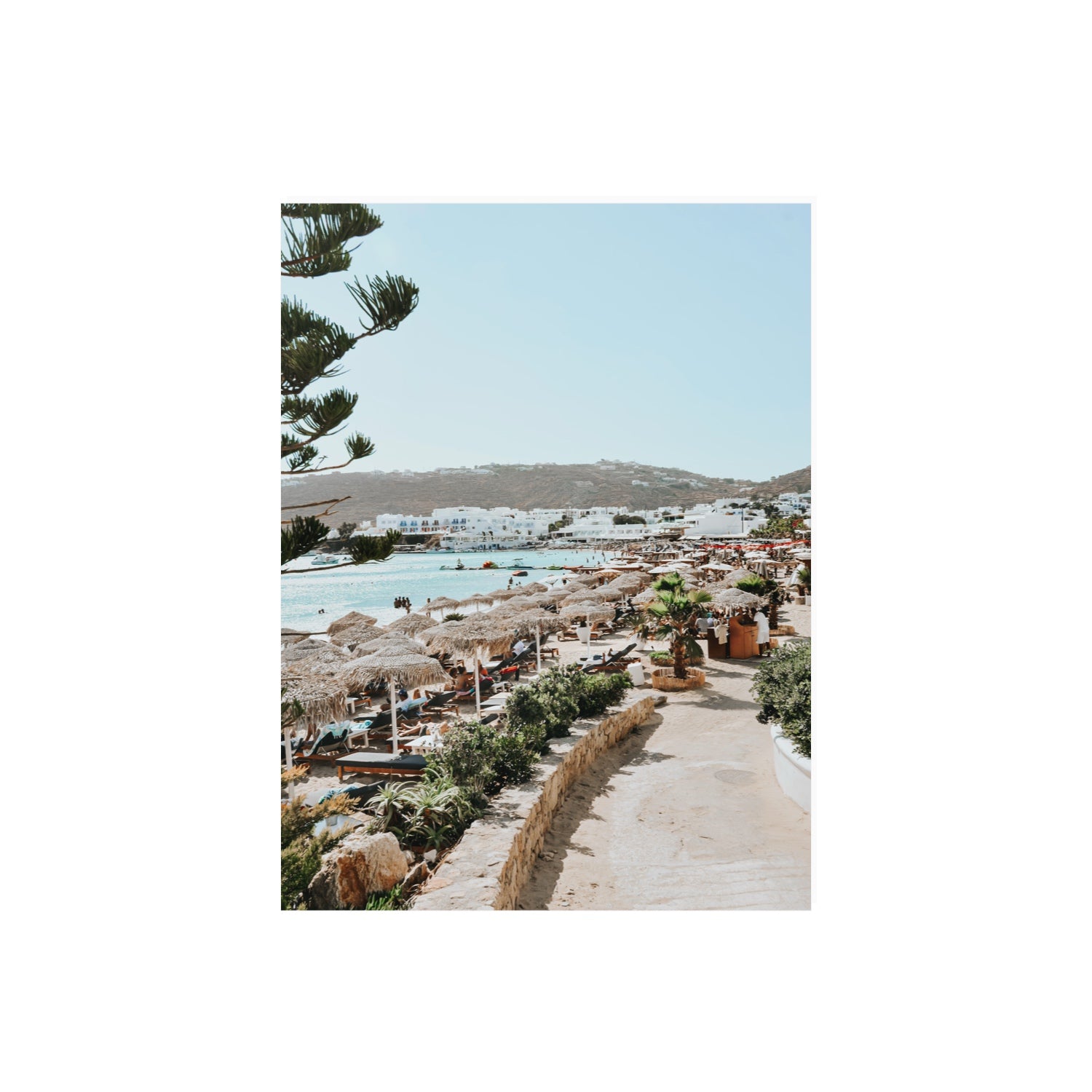 All Roads Lead To The Beach Mykonos Greek island wall art 18 x 24 in unframed fine art canvas