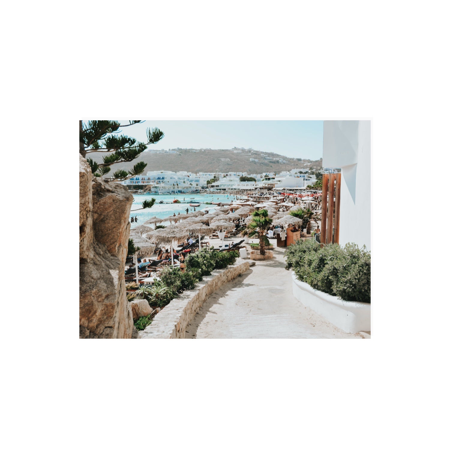 Kalimera Mykonos Greek island wall art 18 x 24 in unframed fine art canvas