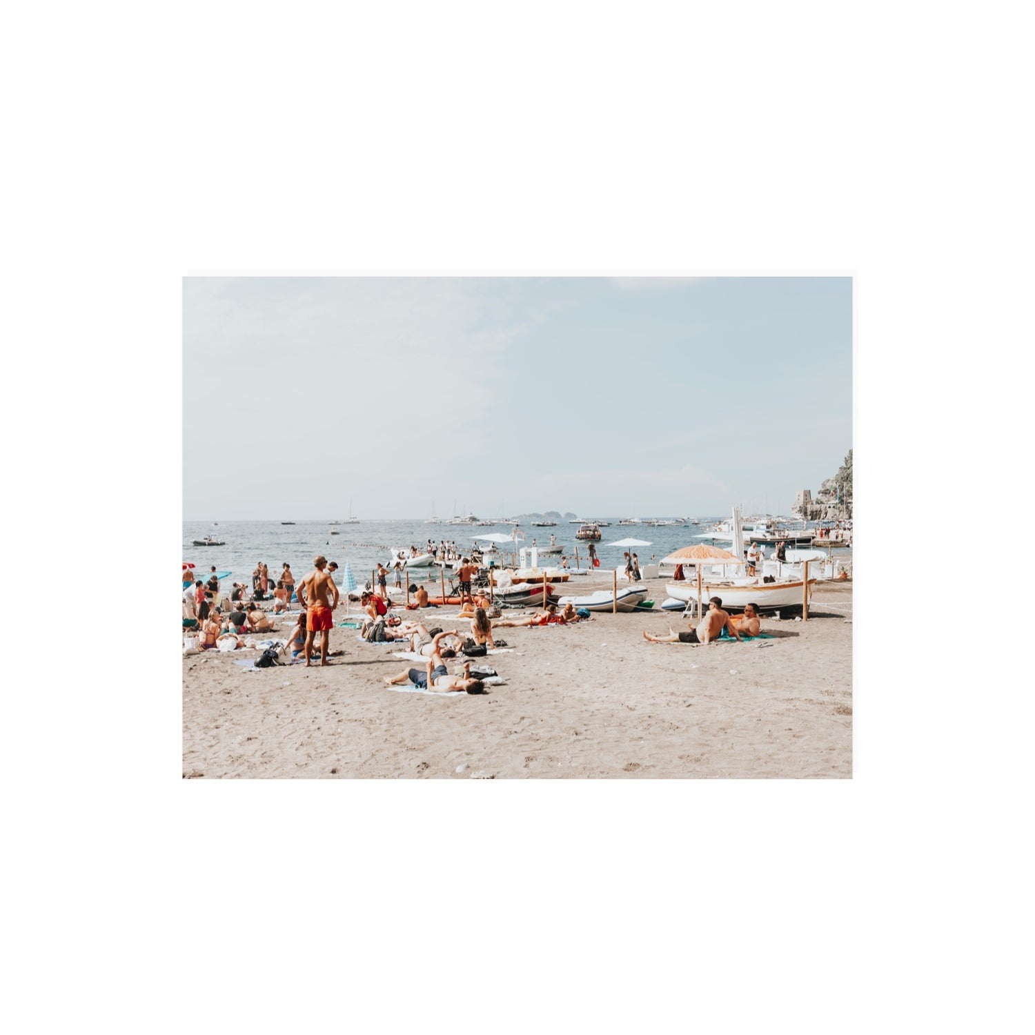 Beachy Vibes fine art print, Positano, Italy, 18 x 24 in, Unframed, Fine Art Canvas
