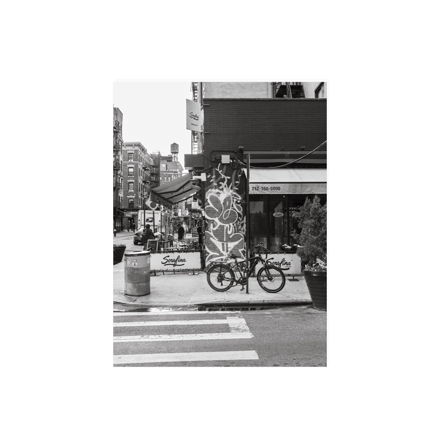 Cafe Canvas New York NYC Black & White wall art 18 x 24 in unframed fine art canvas view 2