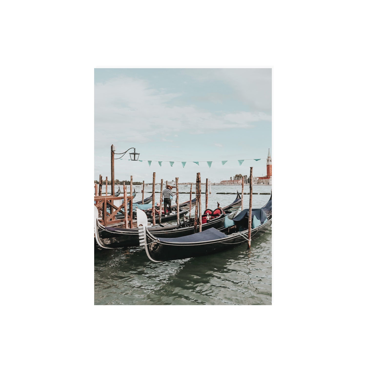 The Gondolier Venice Gondola Italian wall art 18 x 24 in unframed fine art canvas