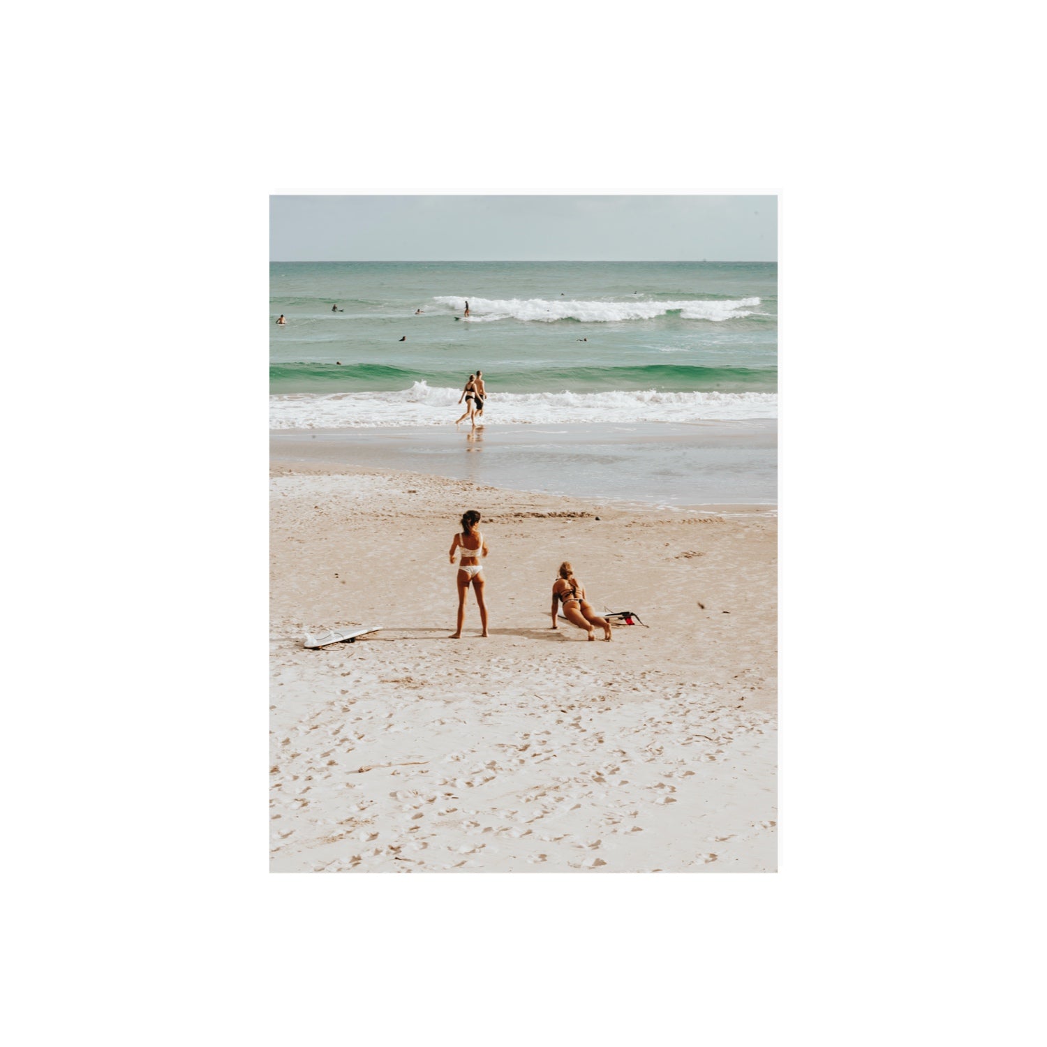 Gidget & Betty Byron Bay beach coastal wall art 18 x 24 in unframed fine art canvas