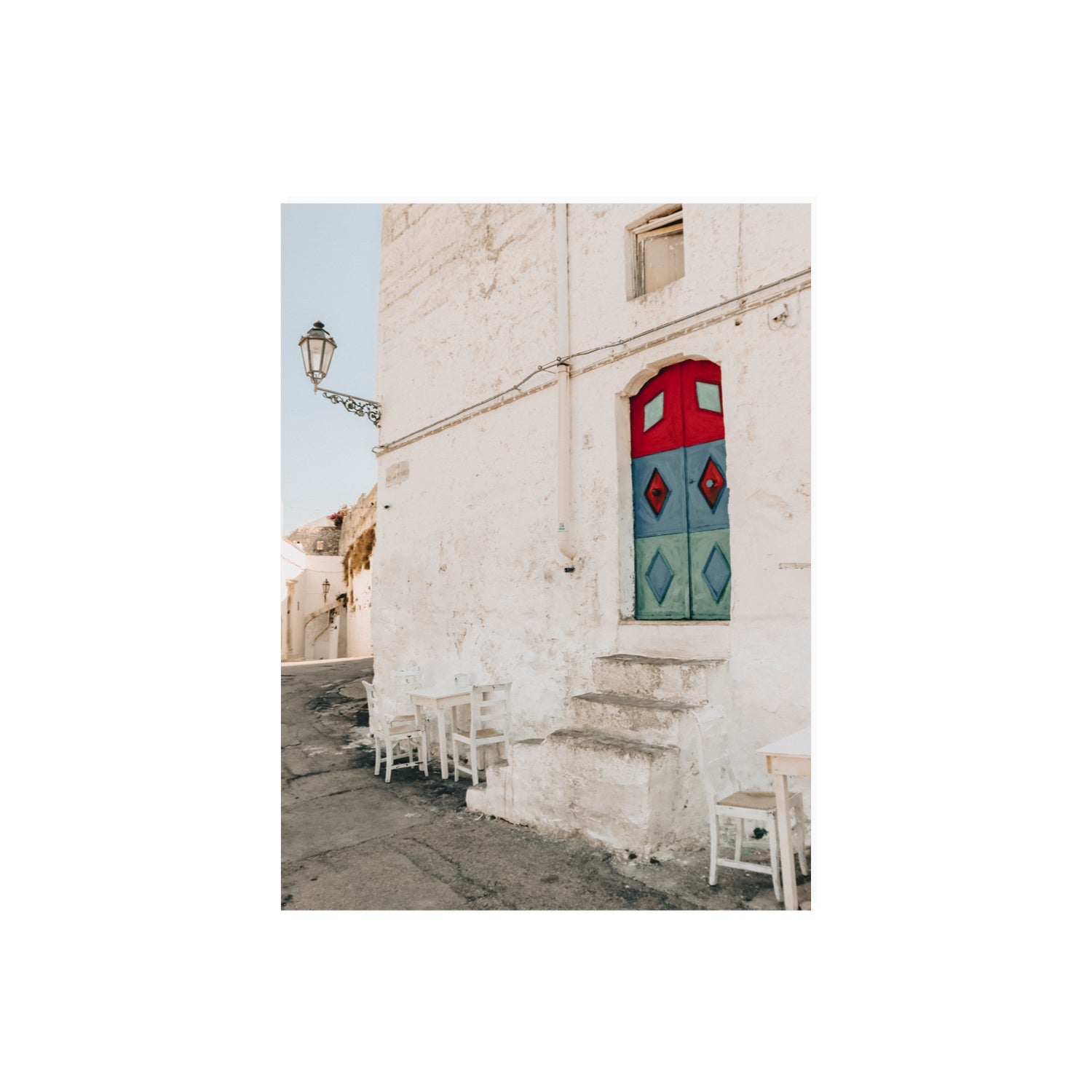 Doorway Delight Puglia Ostuni wall art 18 x 24 in unframed fine art canvas