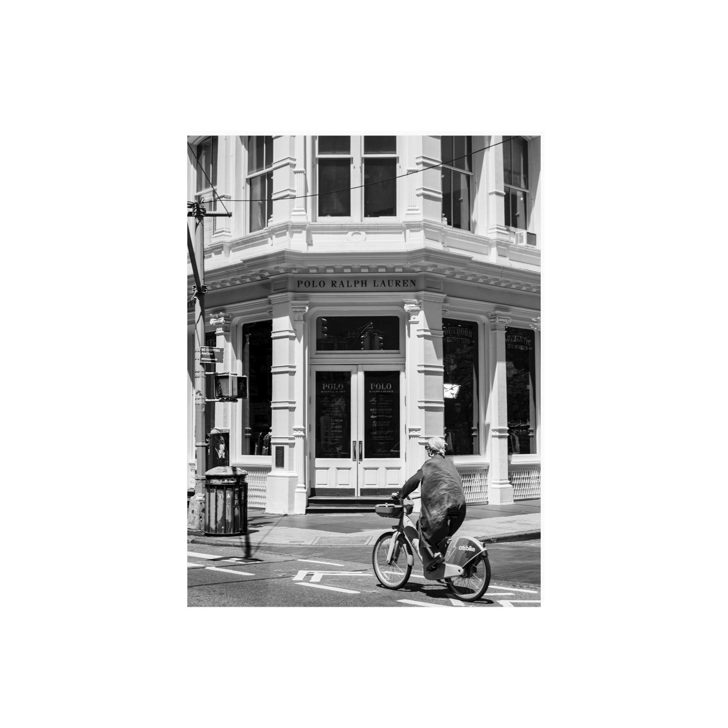 Downtown Rider New York NYC Black & White wall art 18 x 24 in unframed fine art canvas