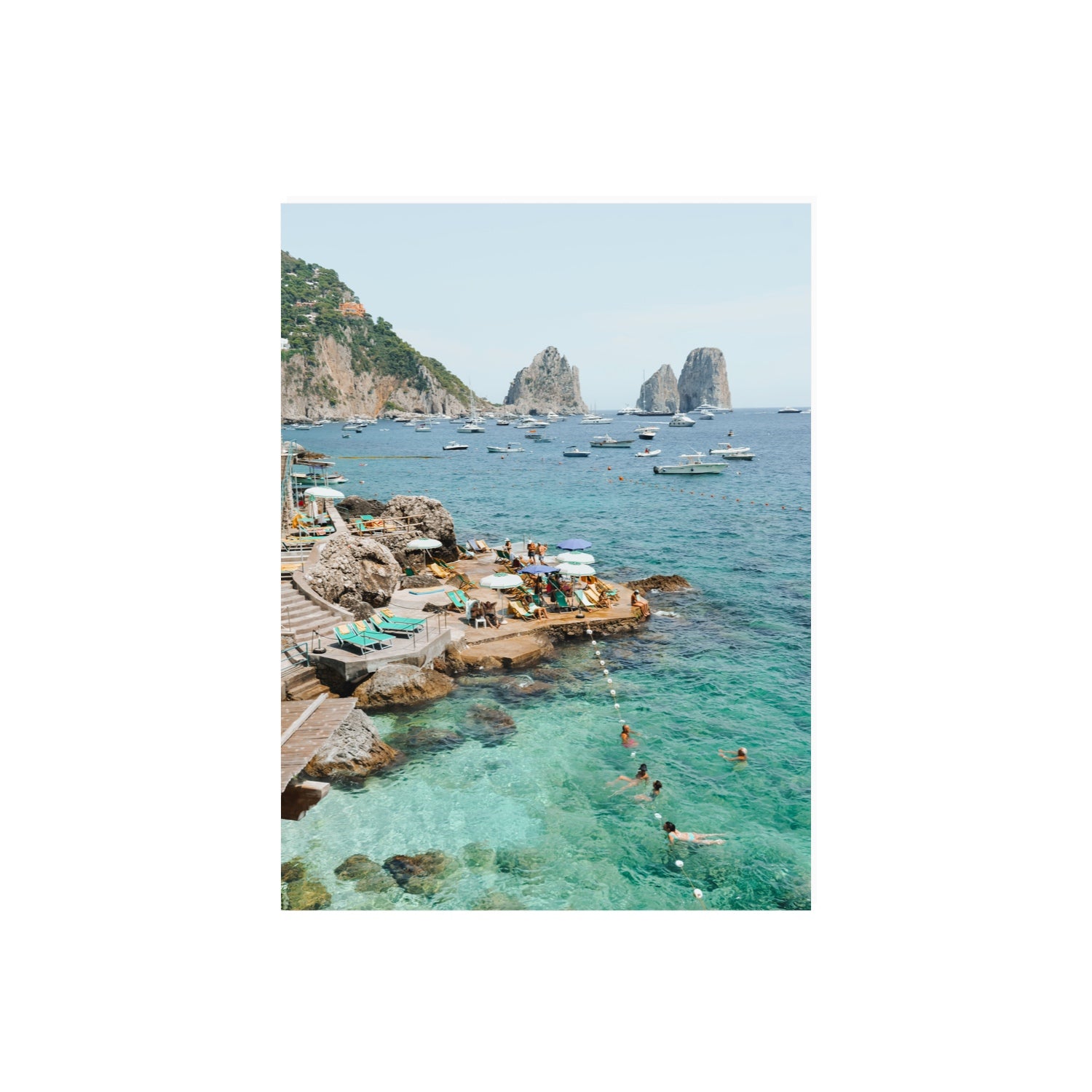 Summertime Blues Capri Mediterranean wall art 18 x 24 in unframed fine art canvas
