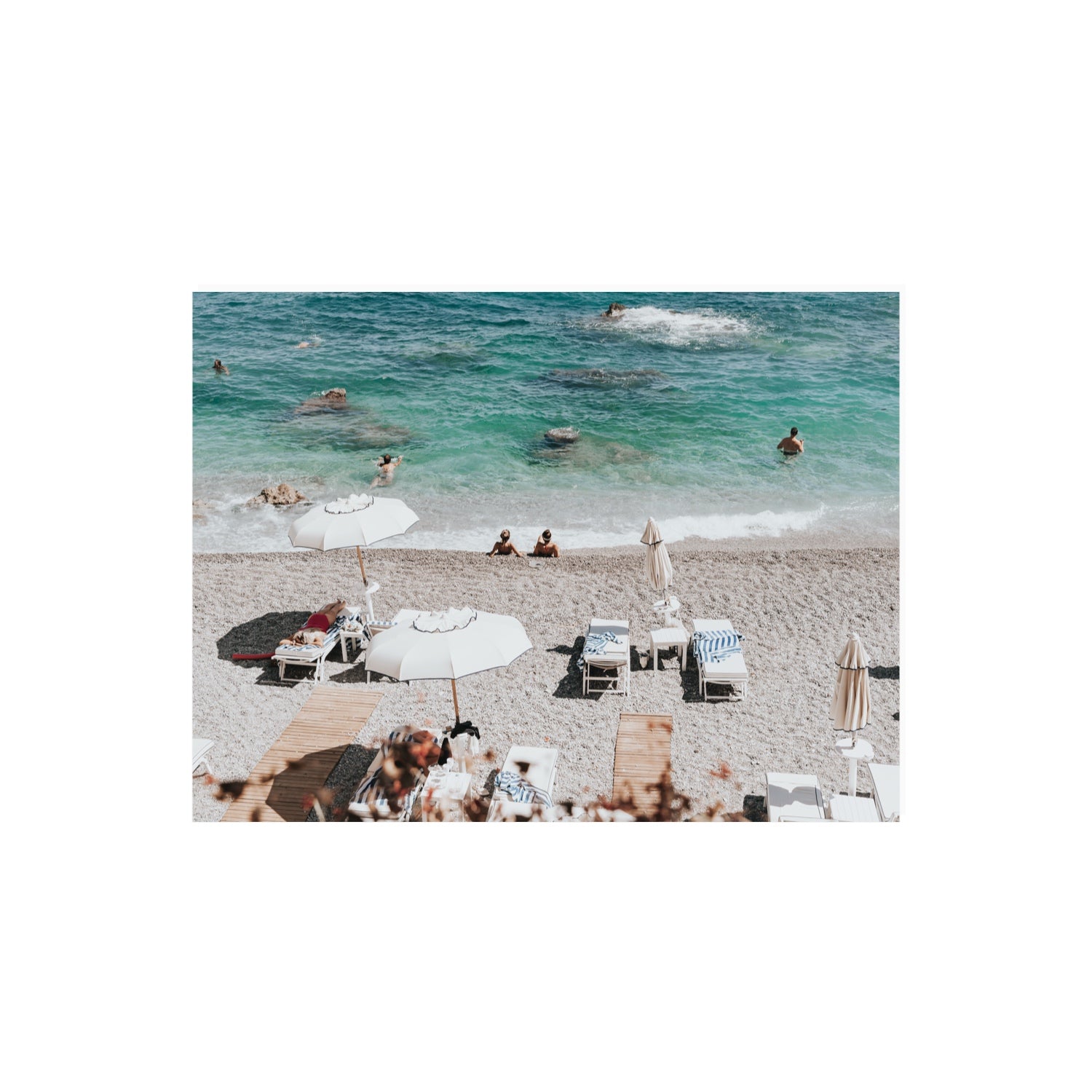Amicizia Amalfi Italian beach wall art 18 x 24 in unframed fine art canvas