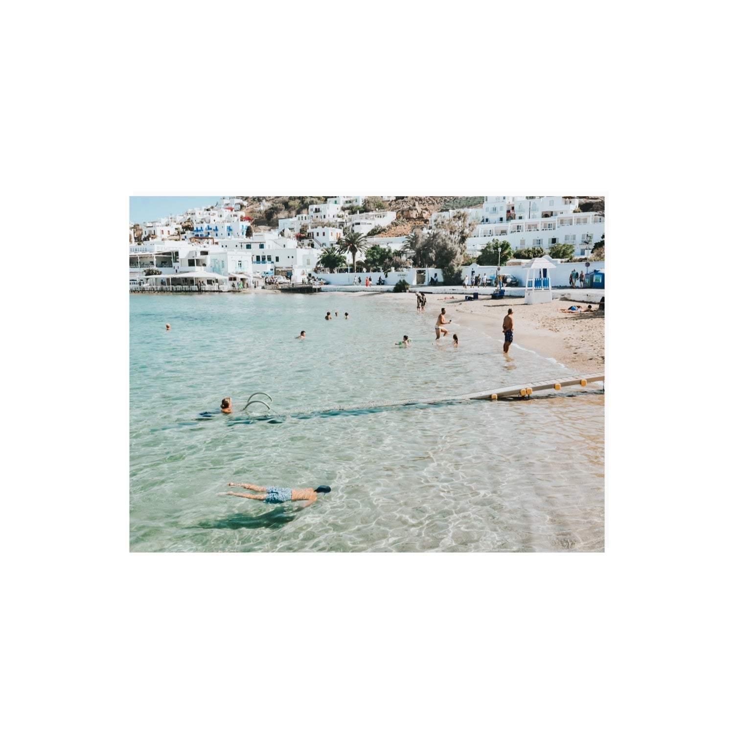 Bathe Yourself In Beauty Mykonos Greek island wall art 18 x 24 in unframed fine art canvas