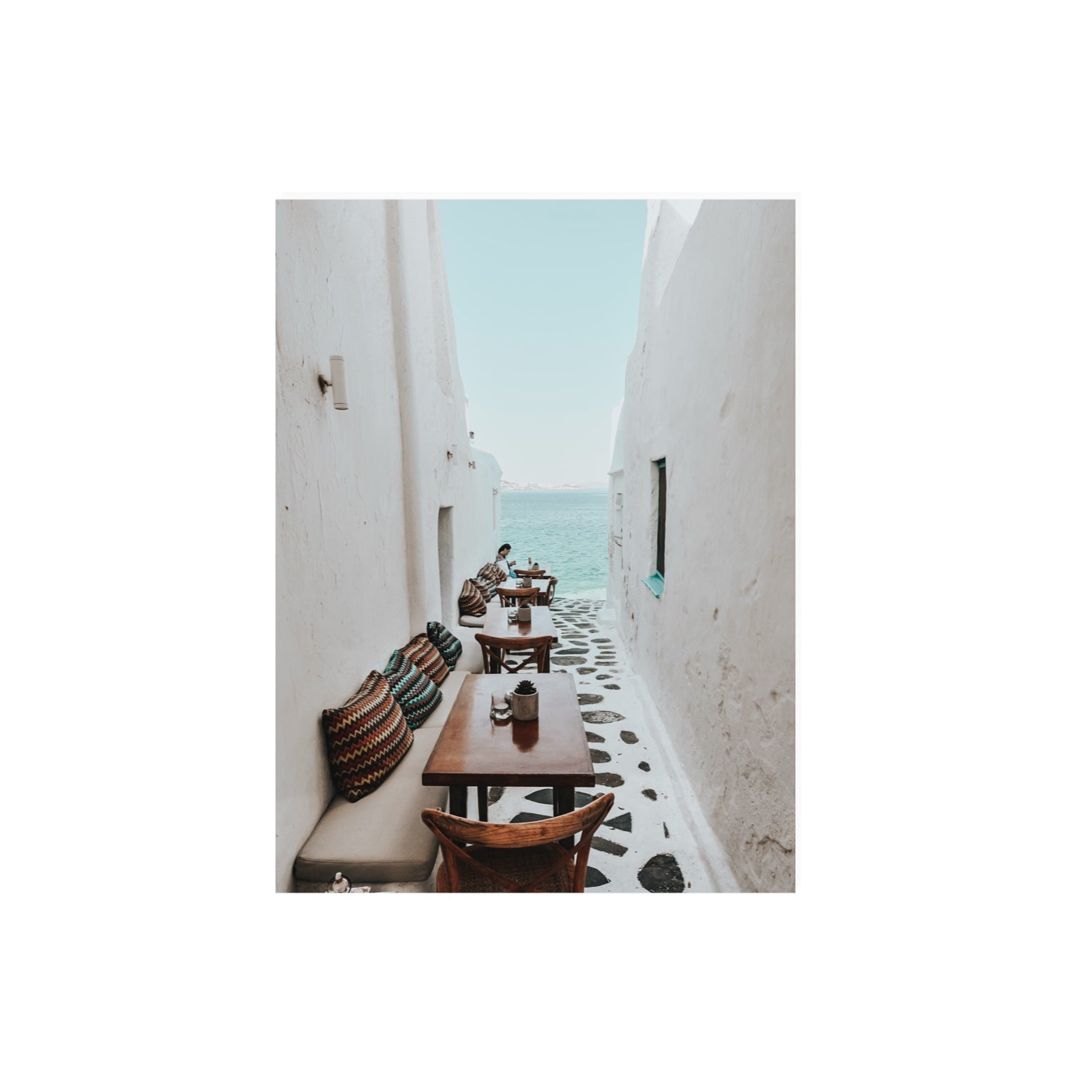 Trip Down Memory Lane fine art print, Mykonos, Greece, 18 x 24 in, Unframed, Fine Art Canvas