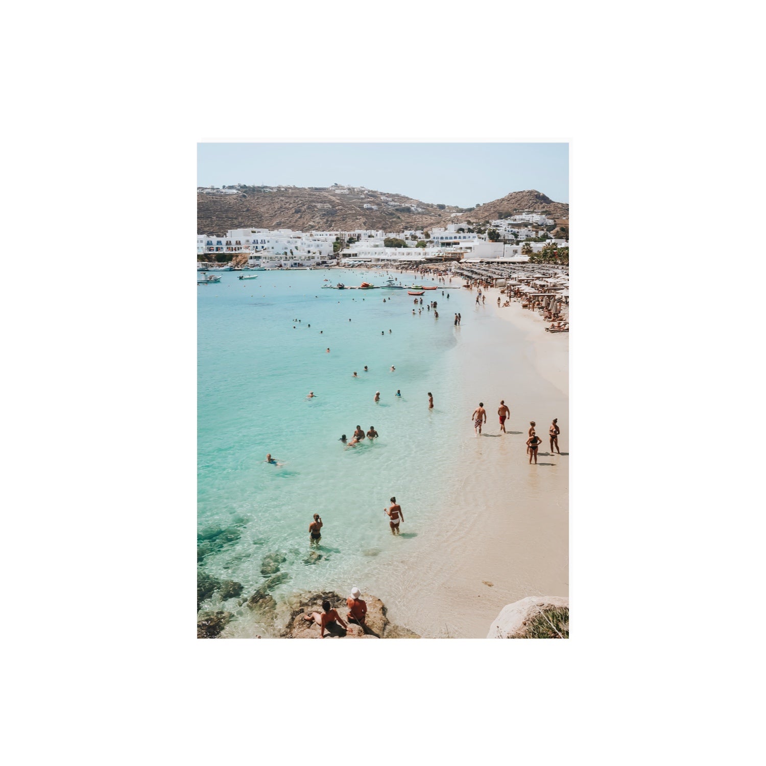 Breathe In The Salty Air Mykonos Greek island wall art 18 x 24 in unframed fine art canvas