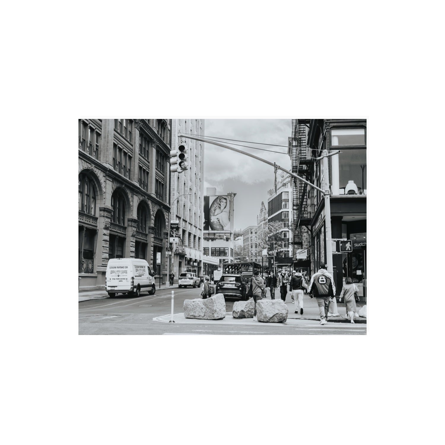 Inkwell Metropolis New York NYC Black & White wall art 18 x 24 in unframed fine art canvas