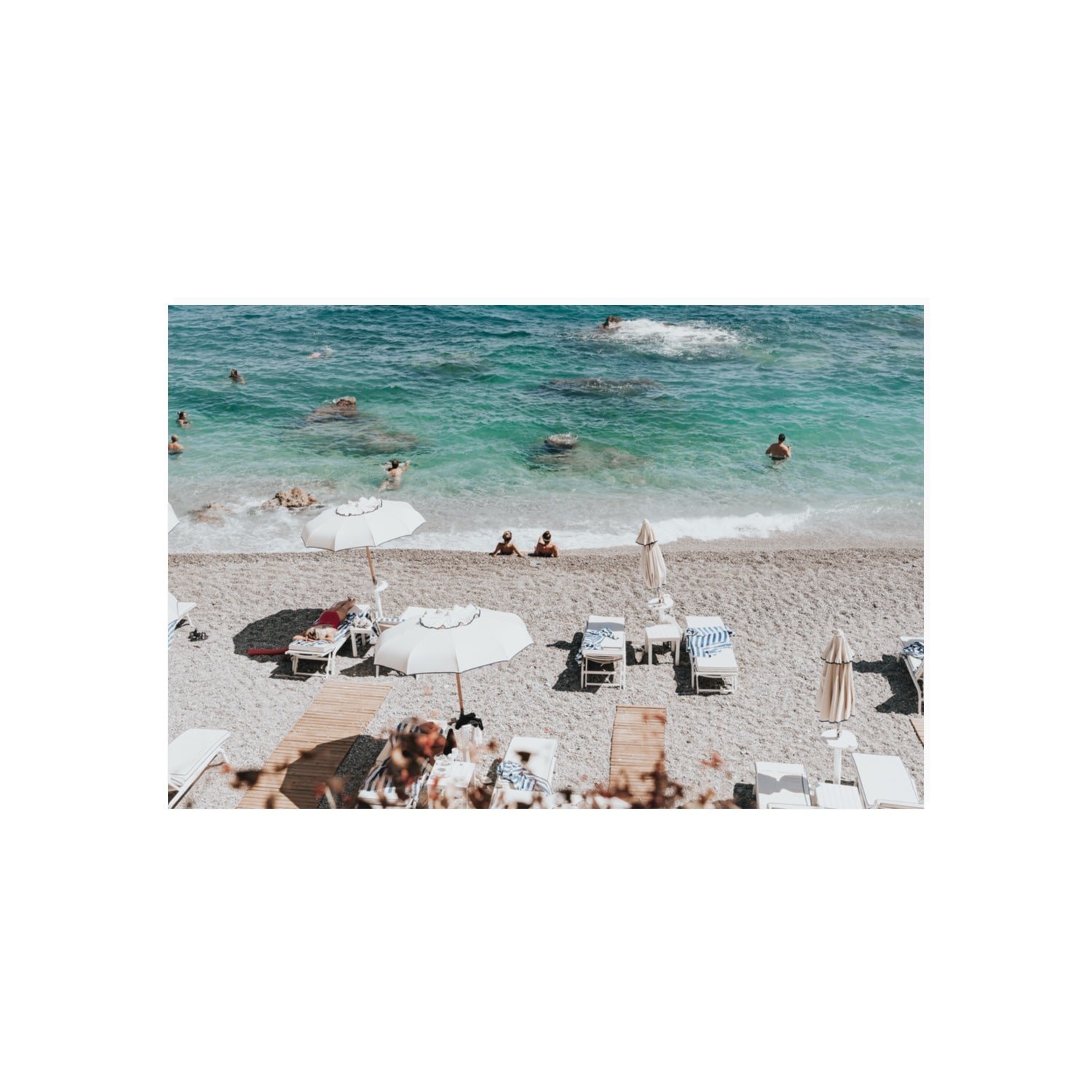 Amicizia Amalfi Italian beach wall art 20 x 30 in unframed fine art canvas