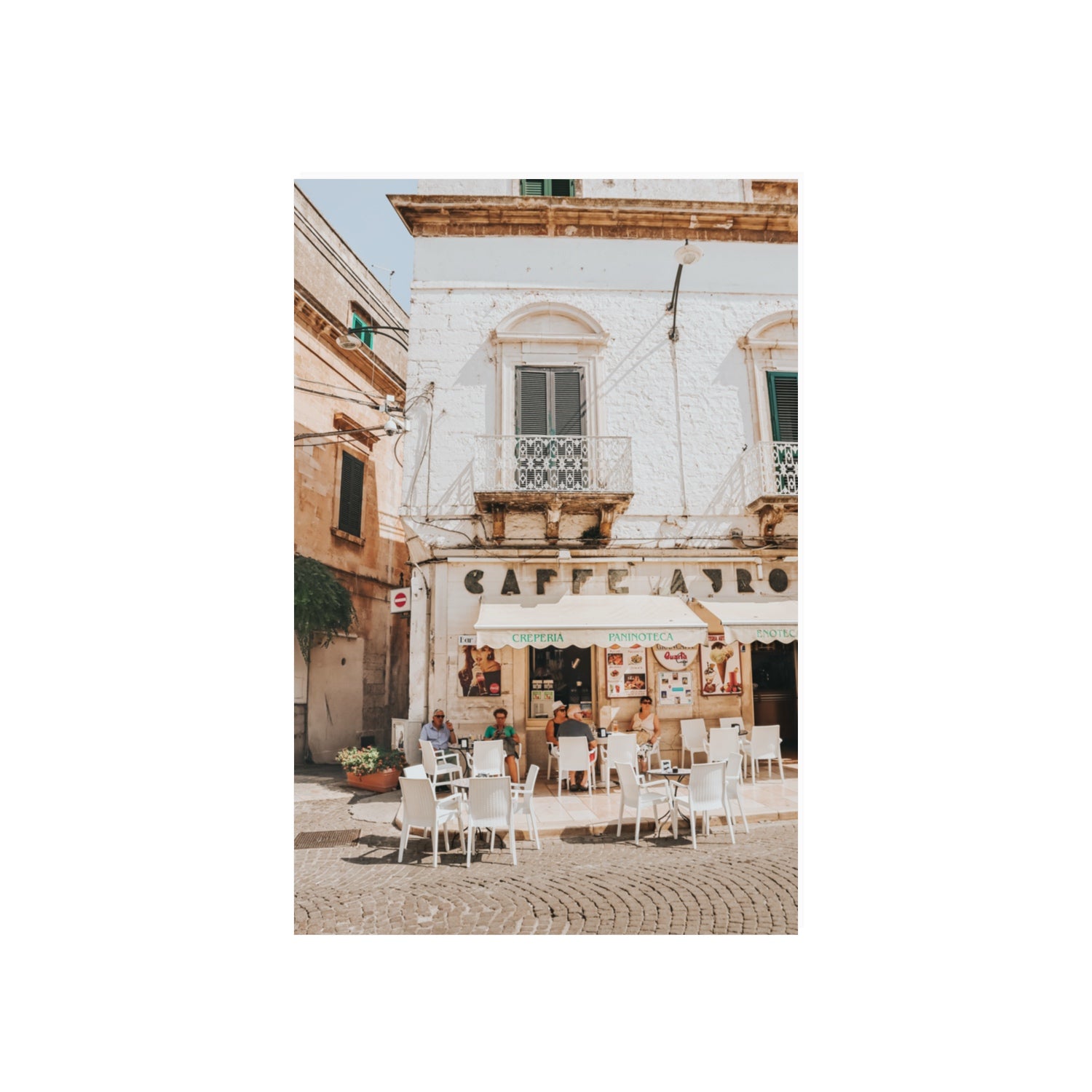 Cafe Ostuni Puglia Café Ostuni Italian wall art 20 x 30 in unframed fine art canvas