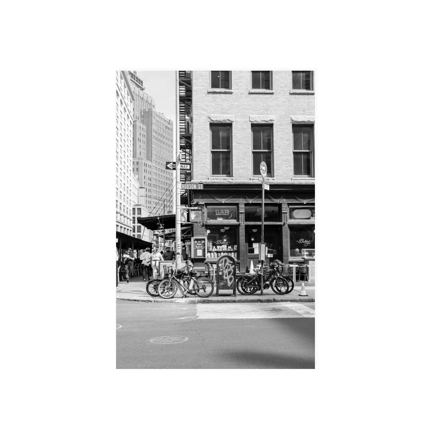 Bites Of The Big Apple New York NYC Black & White wall art 20 x 30 in unframed fine art canvas