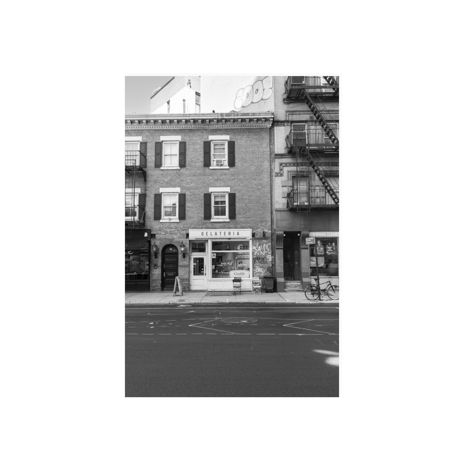 Gelateria New York NYC Black & White wall art 20 x 30 in unframed fine art canvas