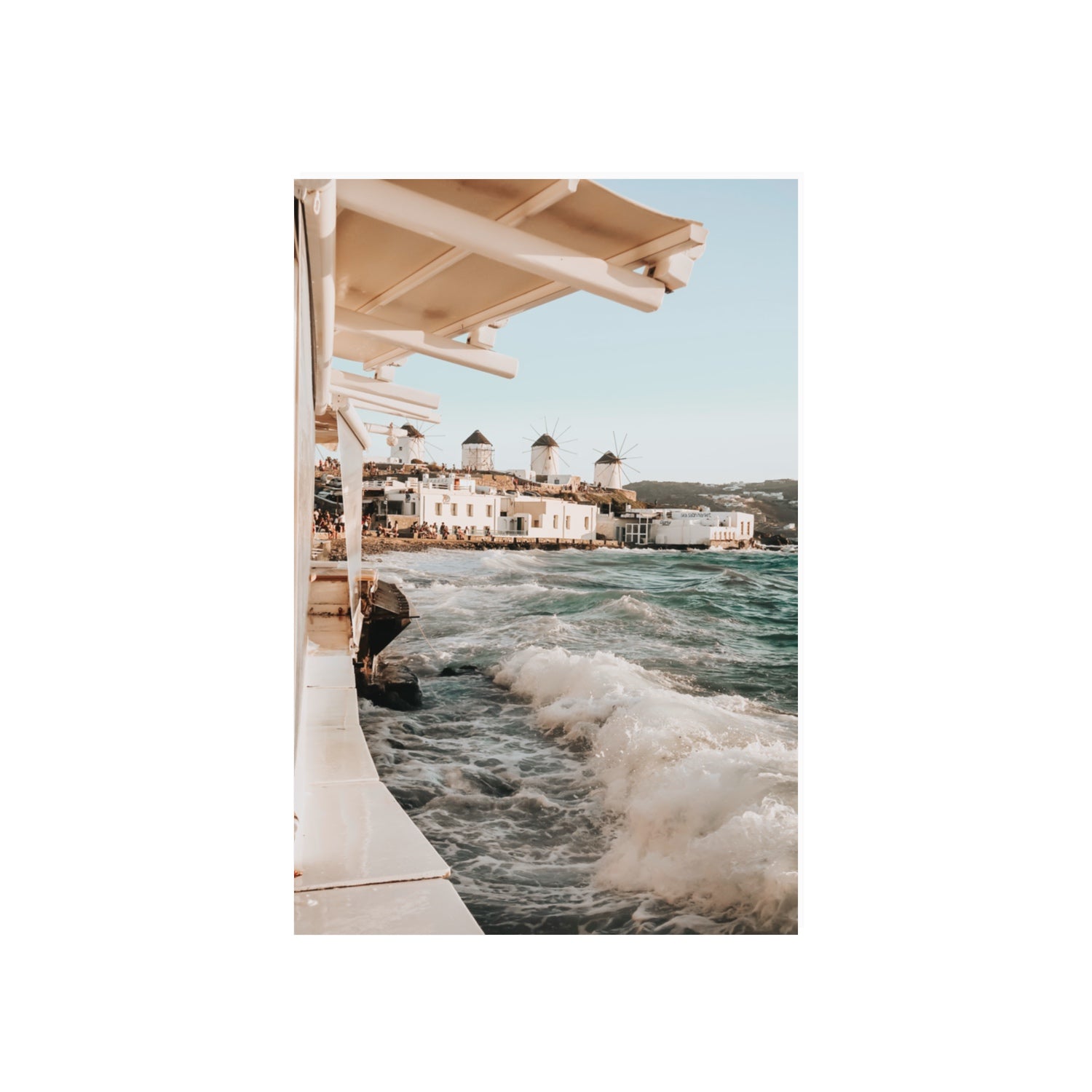 Windmills Mykonos Greek island wall art 20 x 30 in unframed fine art canvas