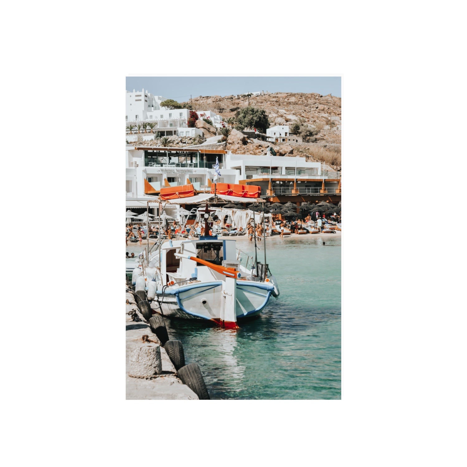 Travel In Style Mykonos Greek island wall art 20 x 30 in unframed fine art canvas