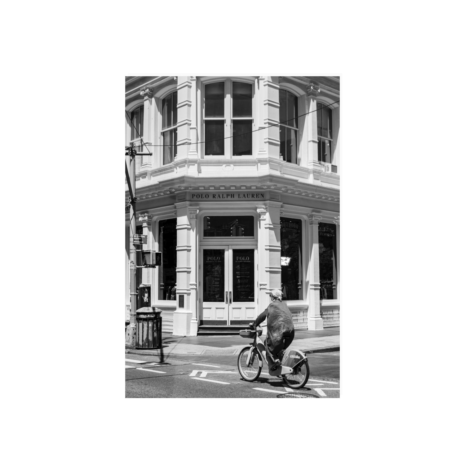 Downtown Rider New York NYC Black & White wall art 20 x 30 in unframed fine art canvas