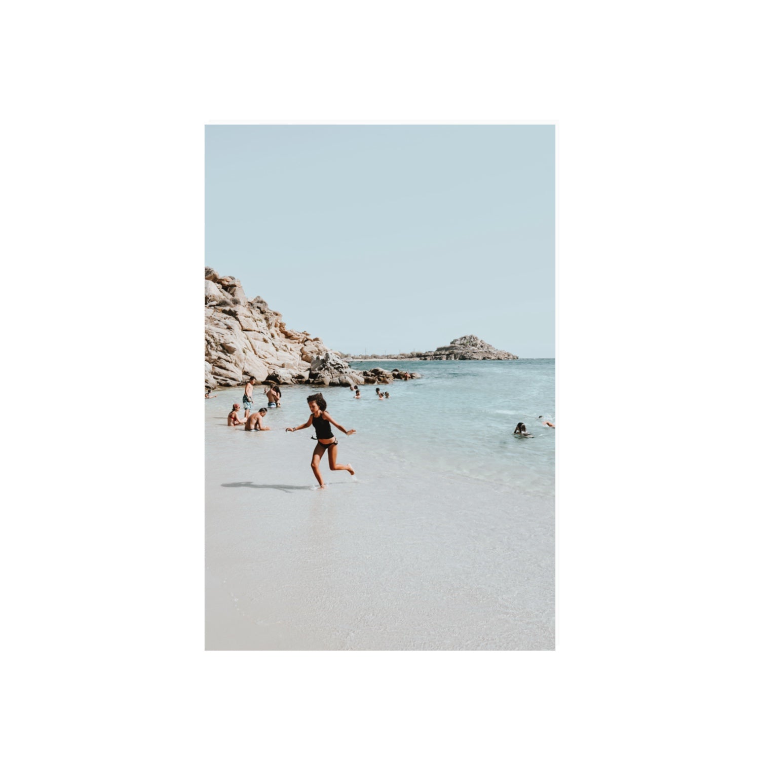 Skipping Angel Mykonos Greek island decor wall art 20 x 30 in unframed fine art canvas