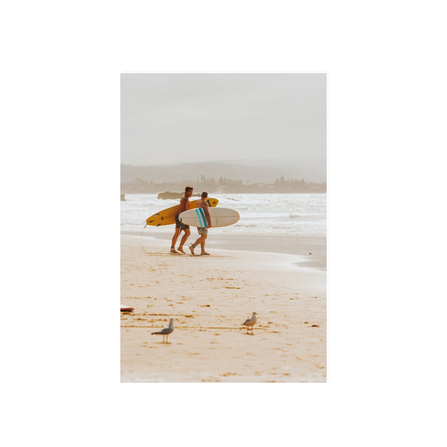 Shane & Benji Byron Bay Surf coastal wall art 20 x 30 in unframed fine art canvas