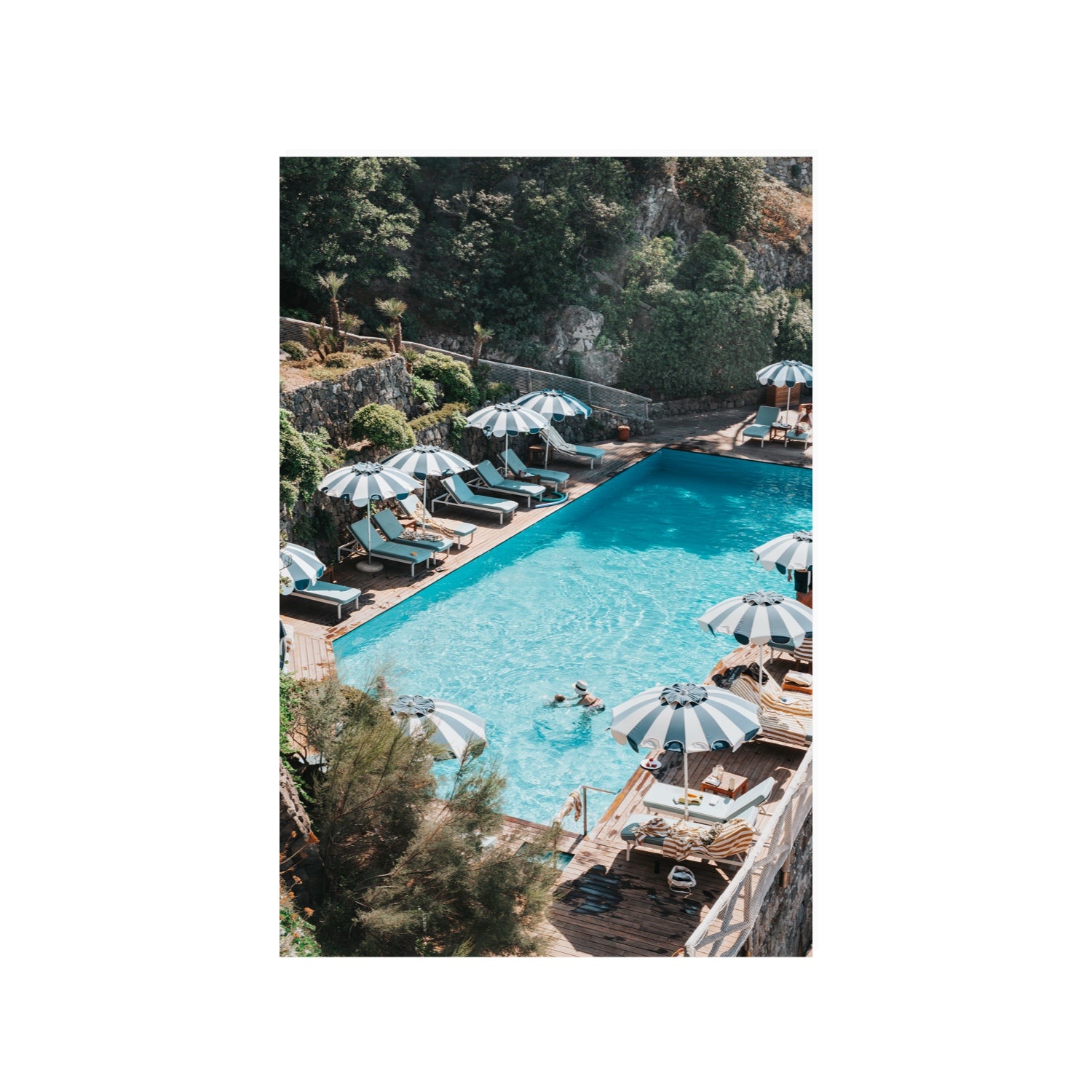 Poolside Paradise fine art print, Ischia, Italy, 24 x 36 in, Unframed, Fine Art Canvas