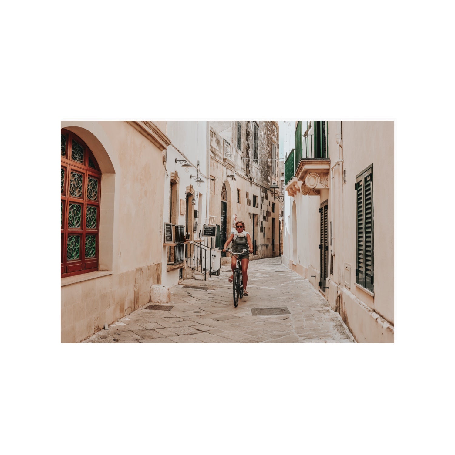 La Donna In Bicicletta Puglia Wall Italian fine art print 24 x 36 in unframed fine art canvas