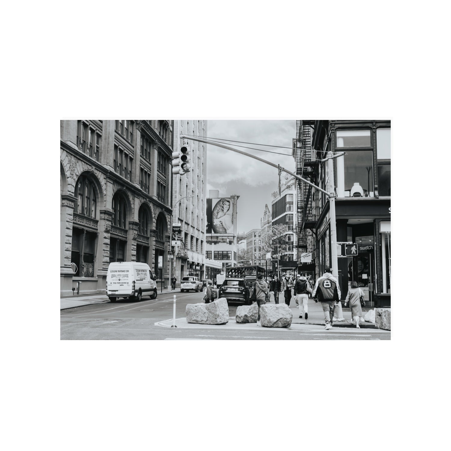 Inkwell Metropolis New York NYC Black & White wall art 24 x 36 in unframed fine art canvas