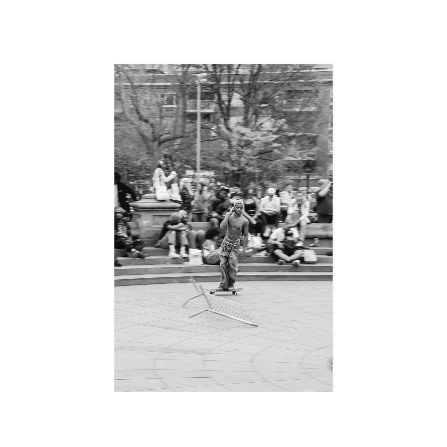 Skate Park Serenade New York NYC Black & White wall art 24 x 36 in unframed fine art canvas