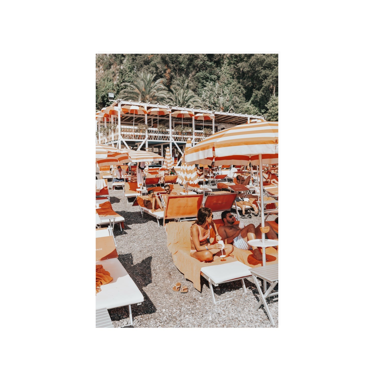 Lounging In Lido fine art print, Positano, Italy, 24 x 36 in, Unframed, Fine Art Canvas