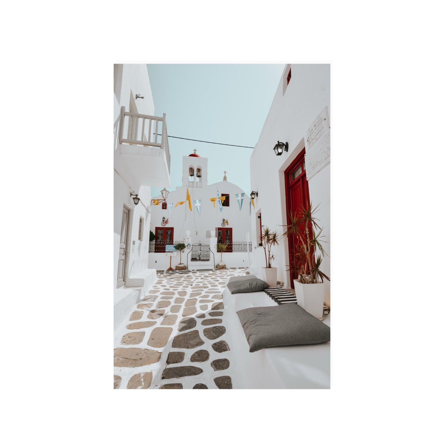 Cycladic Charm fine art print, Mykonos, Greece, 24 x 36 in, Unframed, Fine Art Canvas