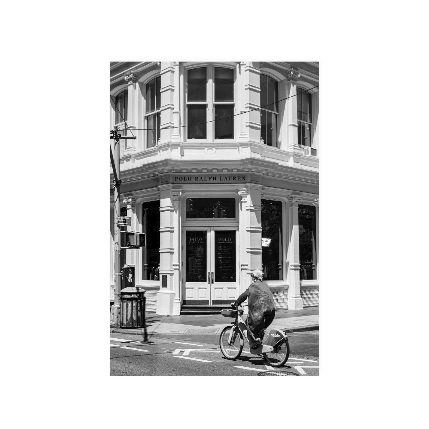 Downtown Rider New York NYC Black & White wall art 24 x 36 in unframed fine art canvas