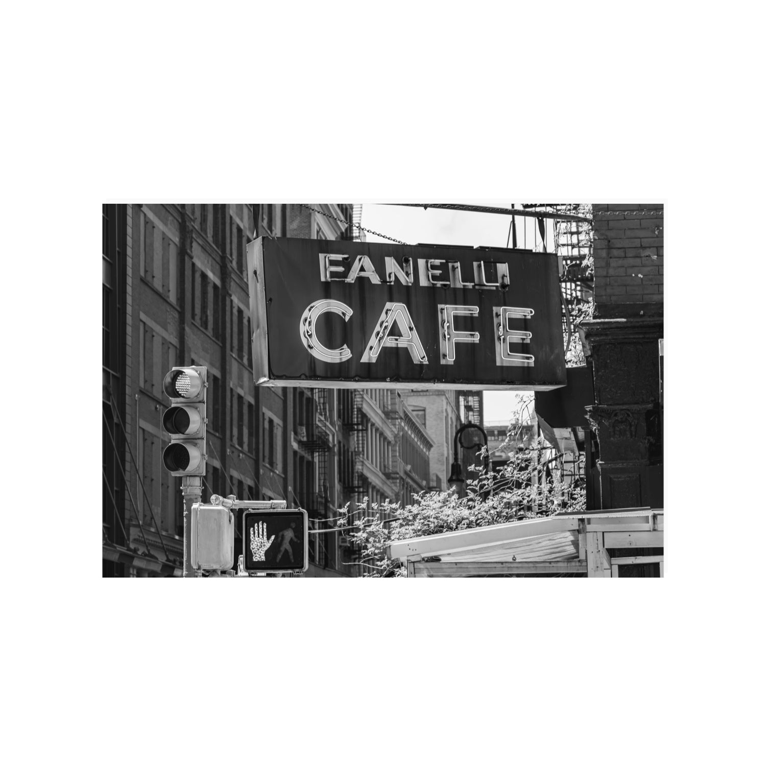 Soho Neon New York NYC Black & White wall art 24 x 36 in unframed fine art canvas