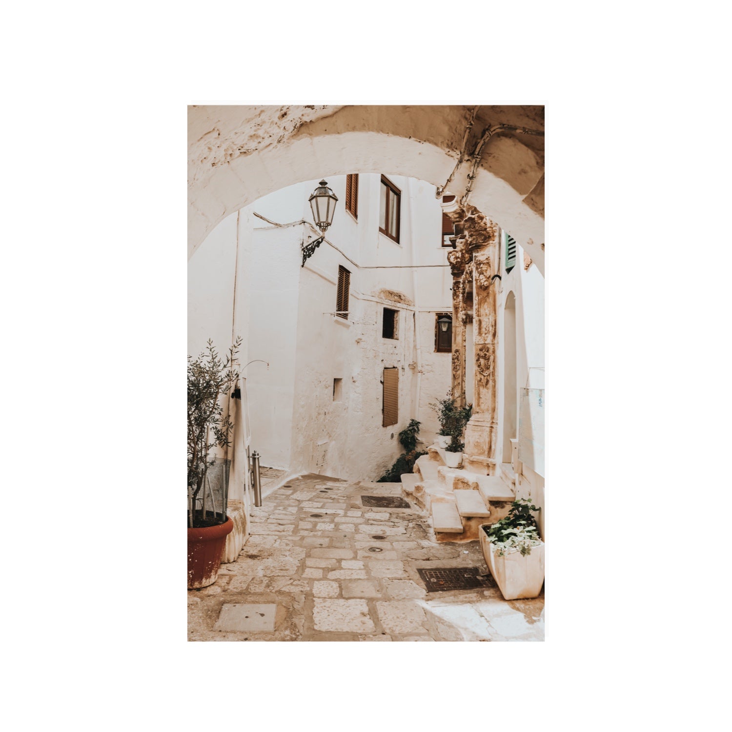 Pathway Wander Puglia Ostuni wall art 24 x 36 in unframed fine art canvas